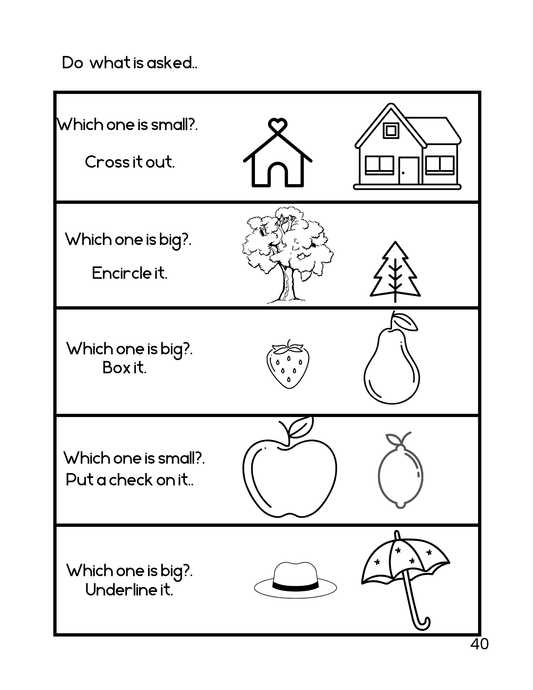 Explore the World of Shapes, Sizes, and Colors with a Workbook