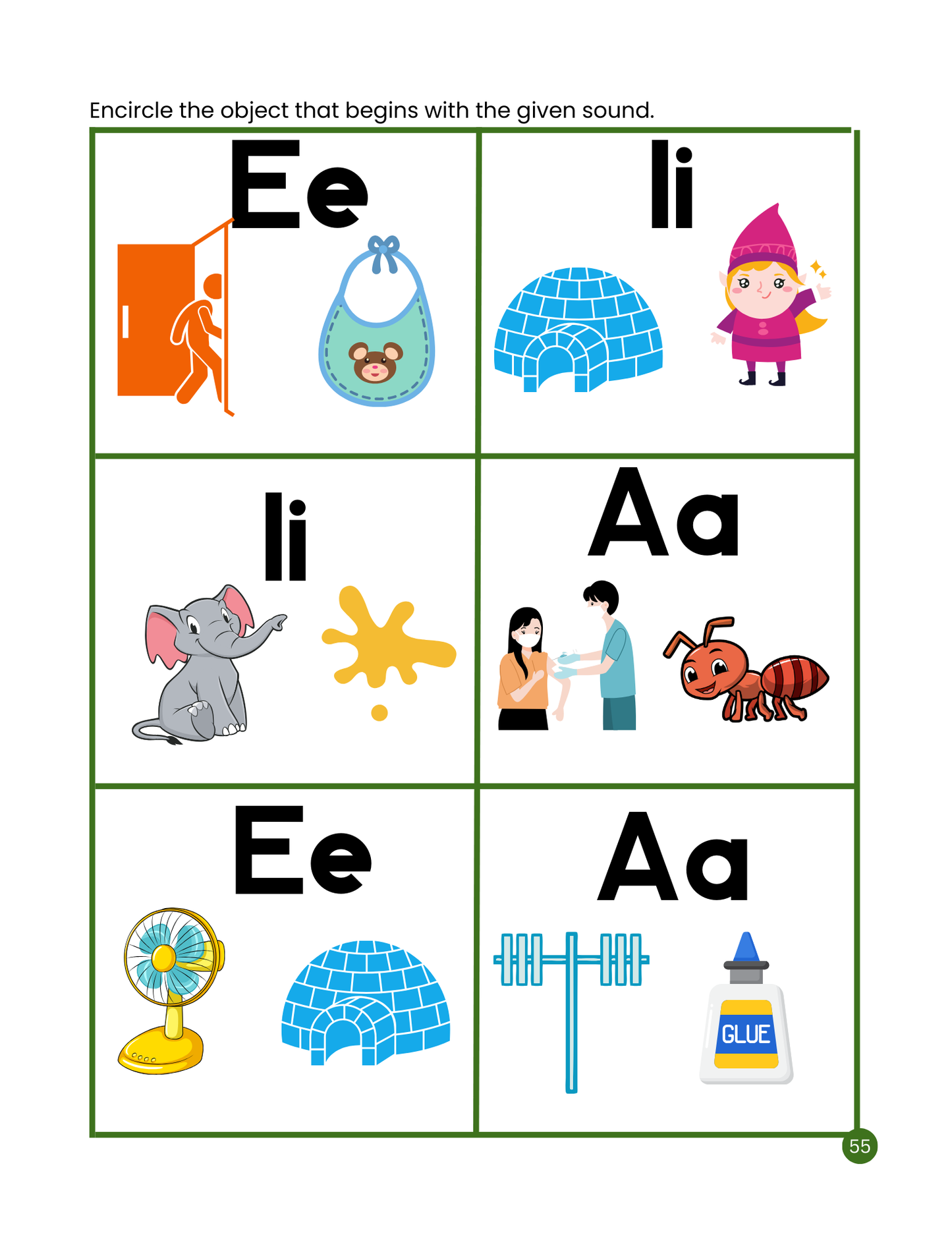 My First Vowels Workbook: Printable Phonics Activities for Kids / ESL Learning