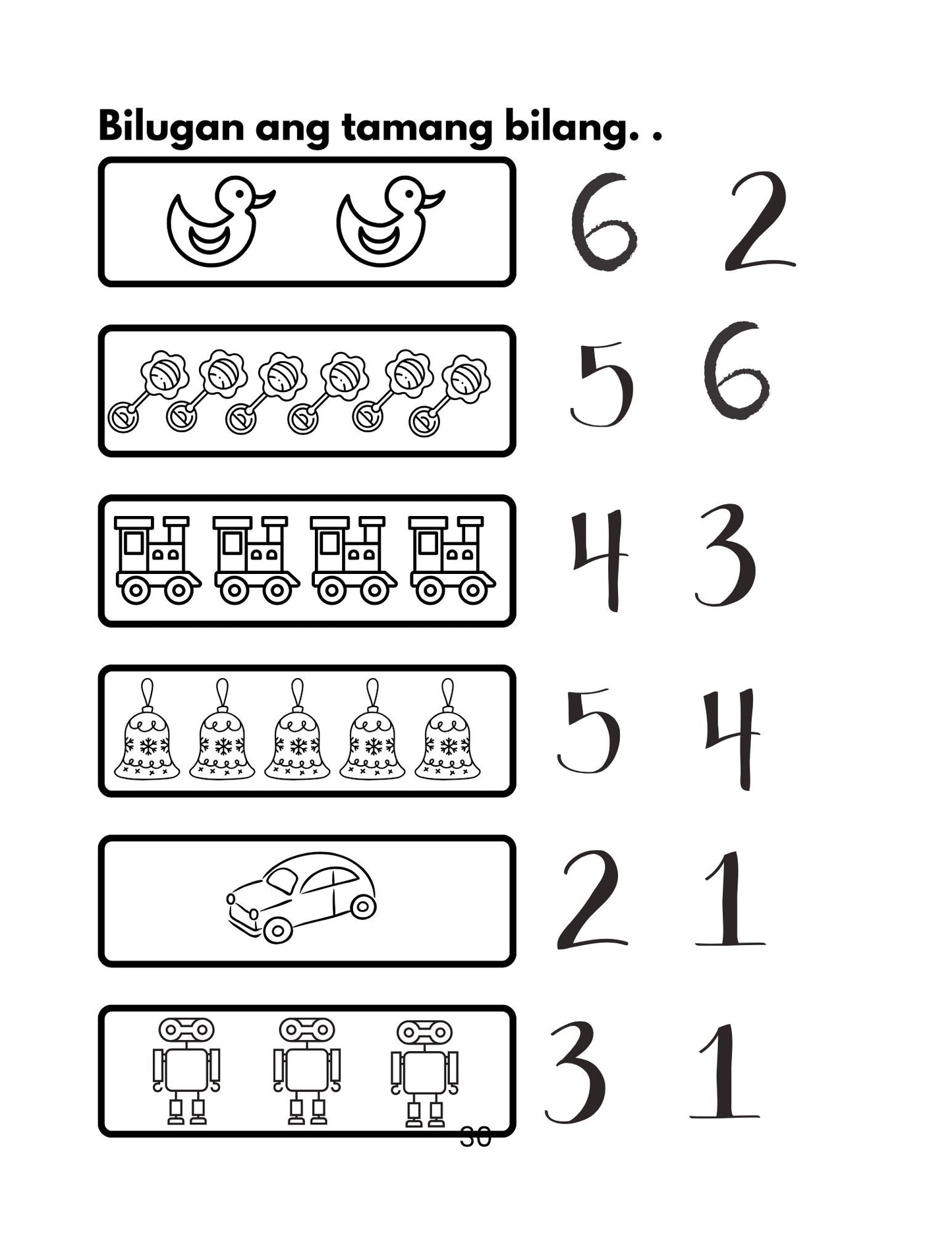 Unang Pagsanay sa Pagbilang - 0- 20  Workbook