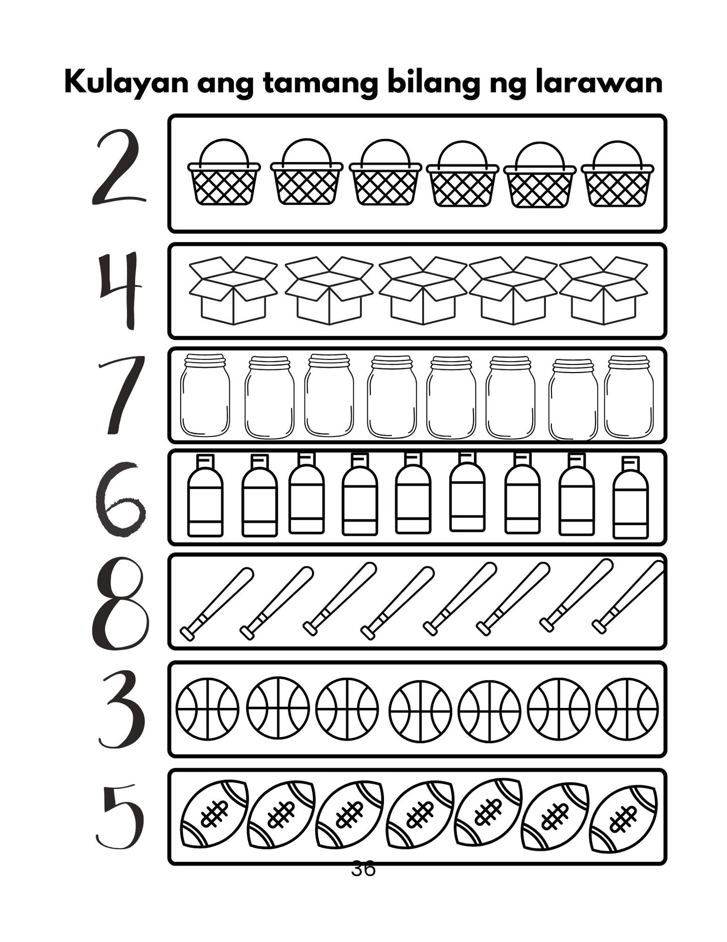 Unang Pagsanay sa Pagbilang - 0- 20  Workbook