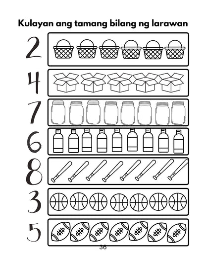Unang Pagsanay sa Pagbilang - 0- 20  Workbook