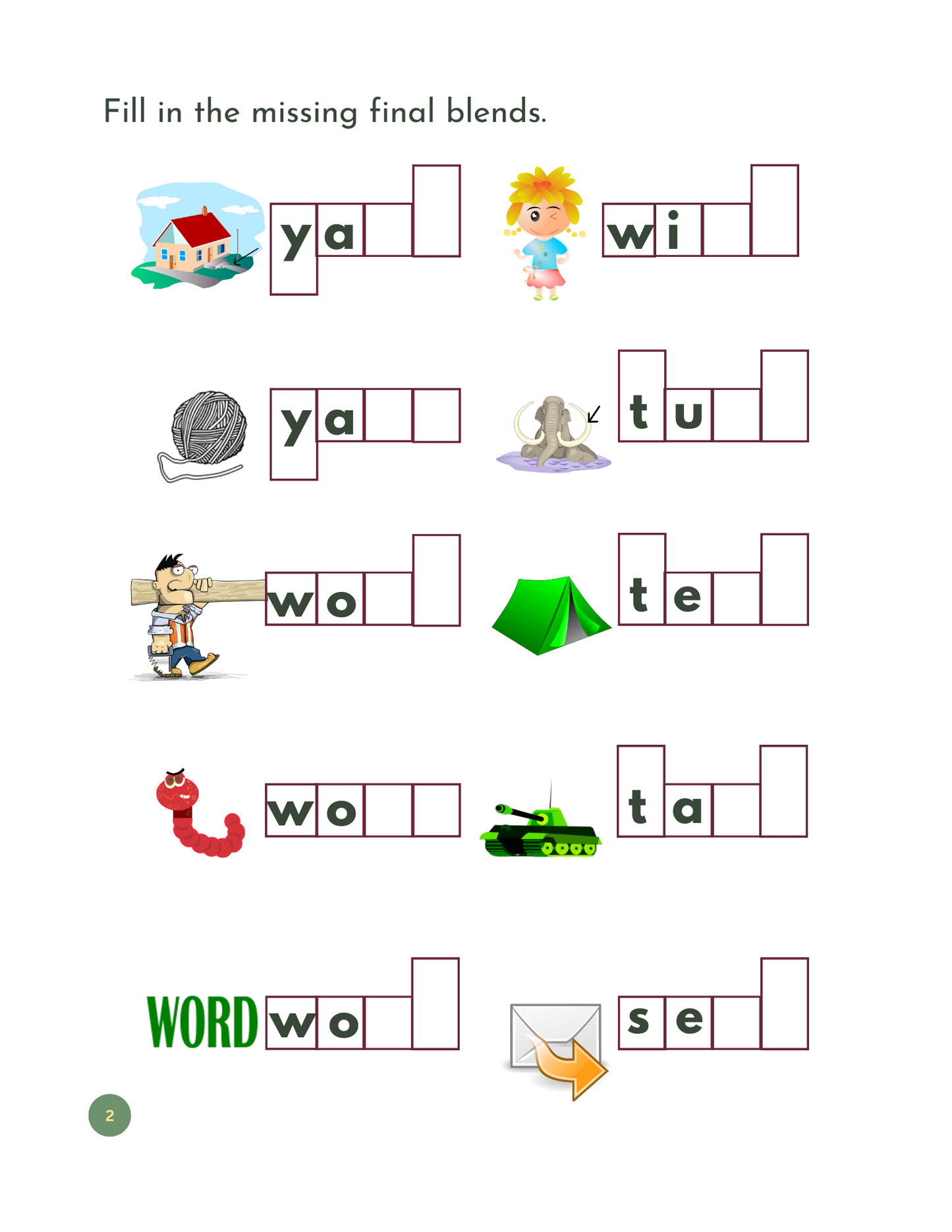 My First Initial and Final Blends Workbook: Printable Phonics for Kids / ESL & Beginning Readers