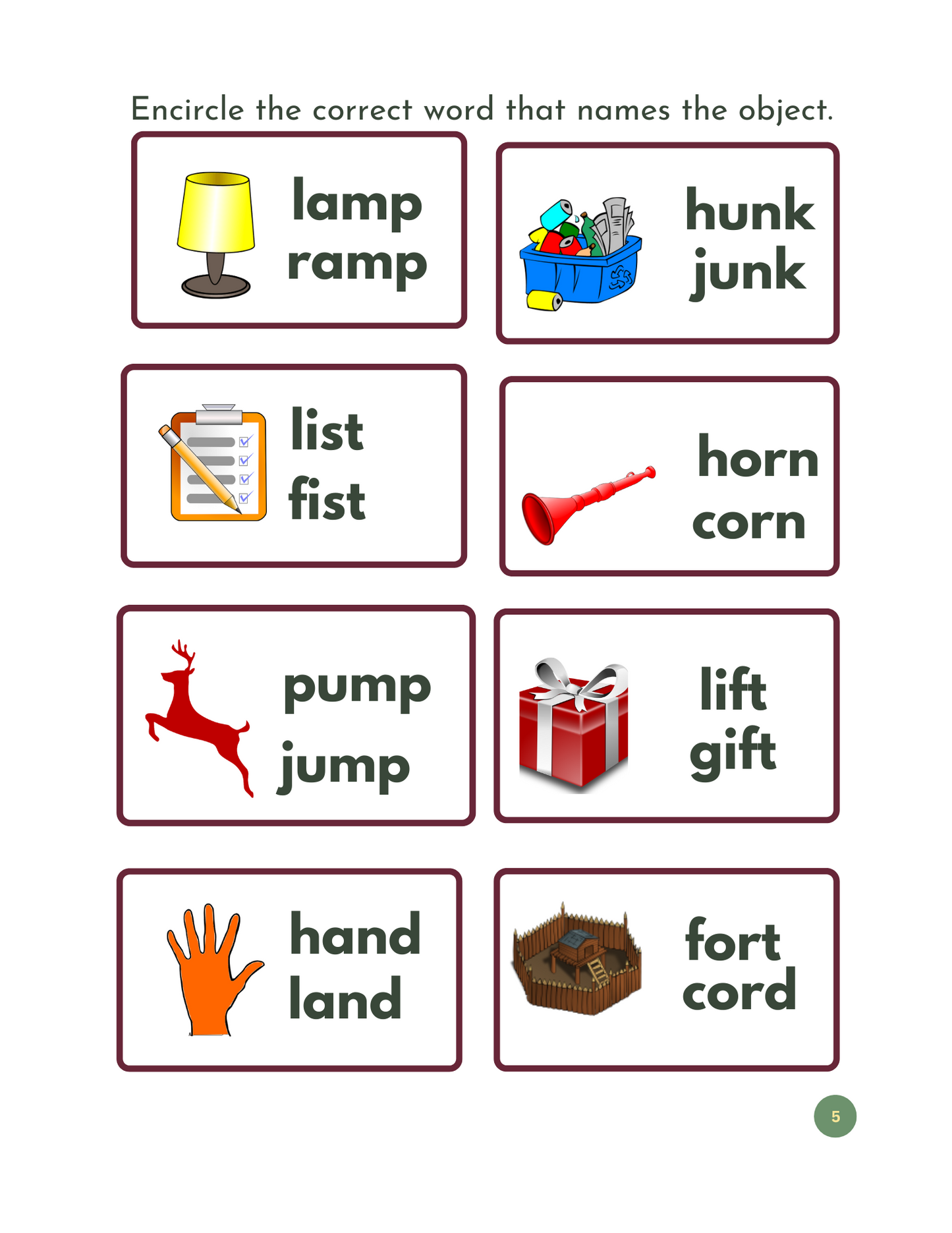 My First Initial and Final Blends Workbook: Printable Phonics for Kids / ESL & Beginning Readers