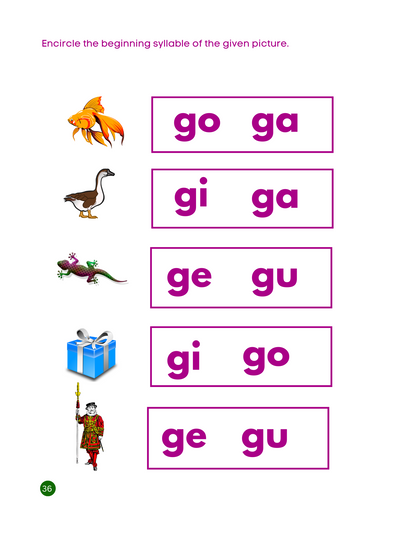 My Fisrt Syllables Workbook: Printable Phonics Activities for Kids / ESL Learning