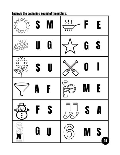 My First Consonants Workbook:  Printable Phonics for Kids / ESL Learning