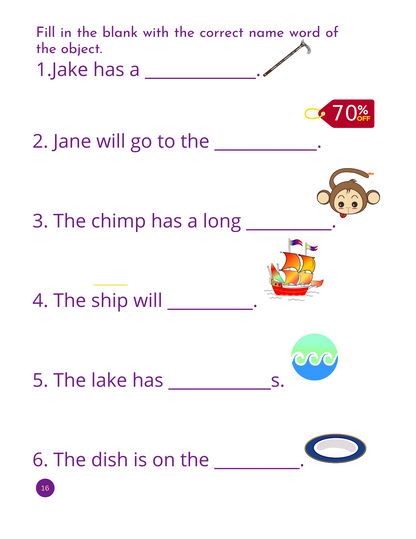 My First Long Vowel Sound Workbook: Printable Phonics Activities for kids / ESL &Beginner Leaners