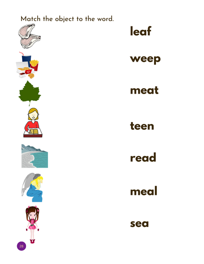 My First Long Vowel Sound Workbook: Printable Phonics Activities for kids / ESL &Beginner Leaners