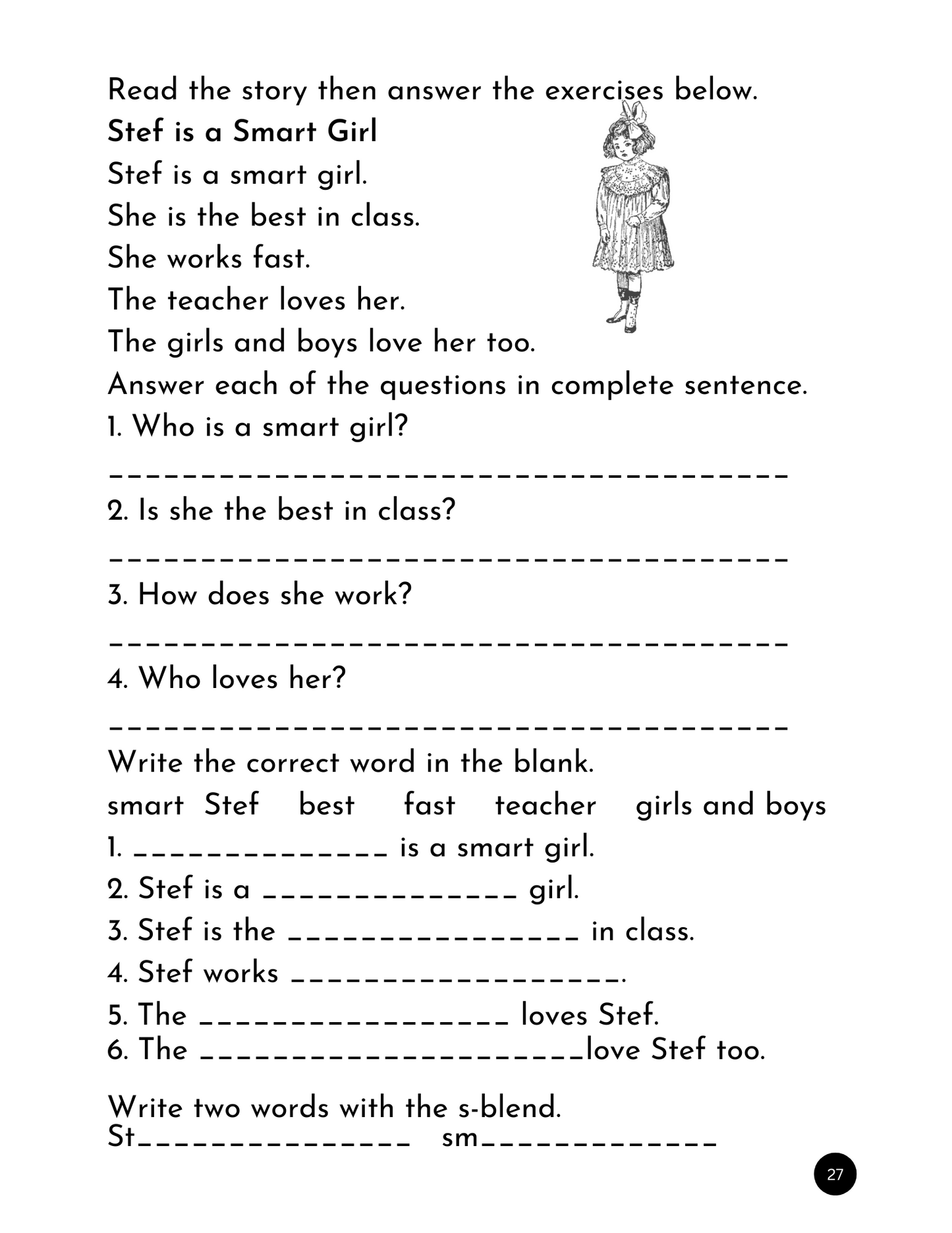 My First Reading Book 3 - Initial Blends, Digraphs & Long Vowel Stories with Creatve Activities