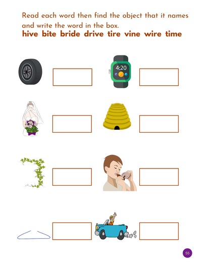 My First Long Vowel Sound Workbook: Printable Phonics Activities for kids / ESL &Beginner Leaners