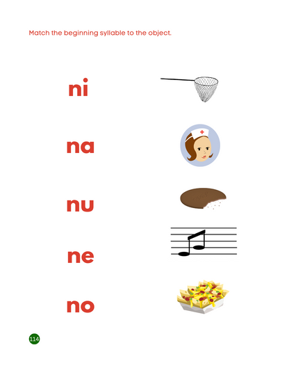 My Fisrt Syllables Workbook: Printable Phonics Activities for Kids / ESL Learning