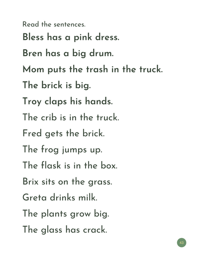 My First Initial and Final Blends Workbook: Printable Phonics for Kids / ESL & Beginning Readers