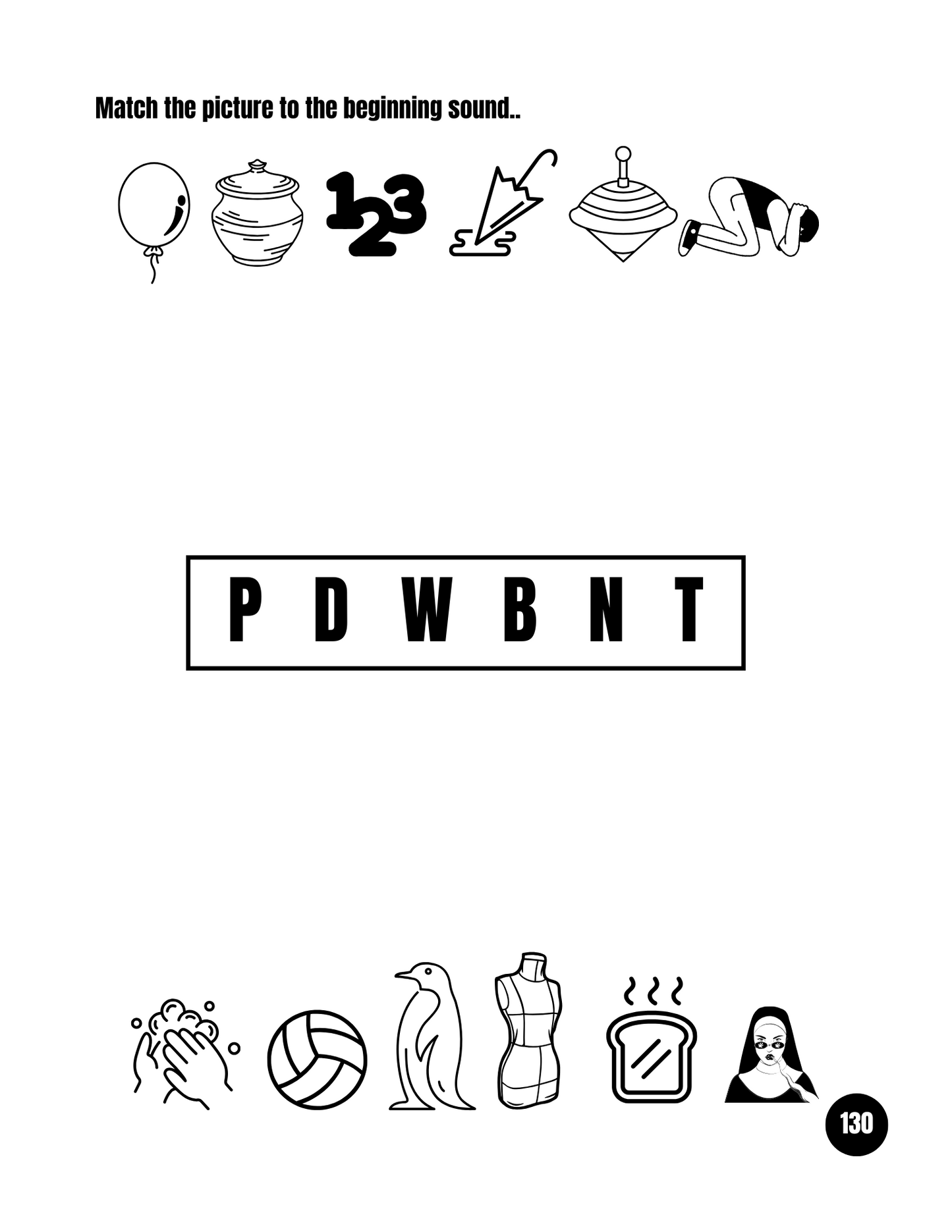 My First Consonants Workbook:  Printable Phonics for Kids / ESL Learning