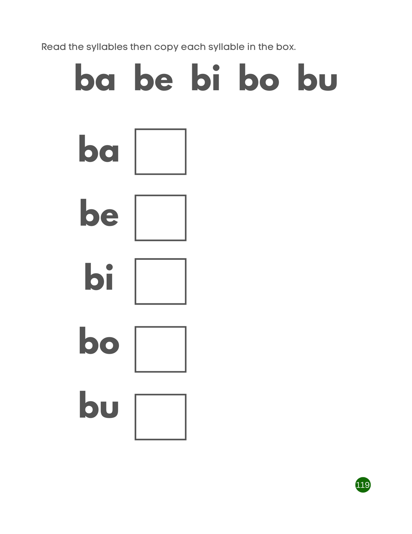 My Fisrt Syllables Workbook: Printable Phonics Activities for Kids / ESL Learning